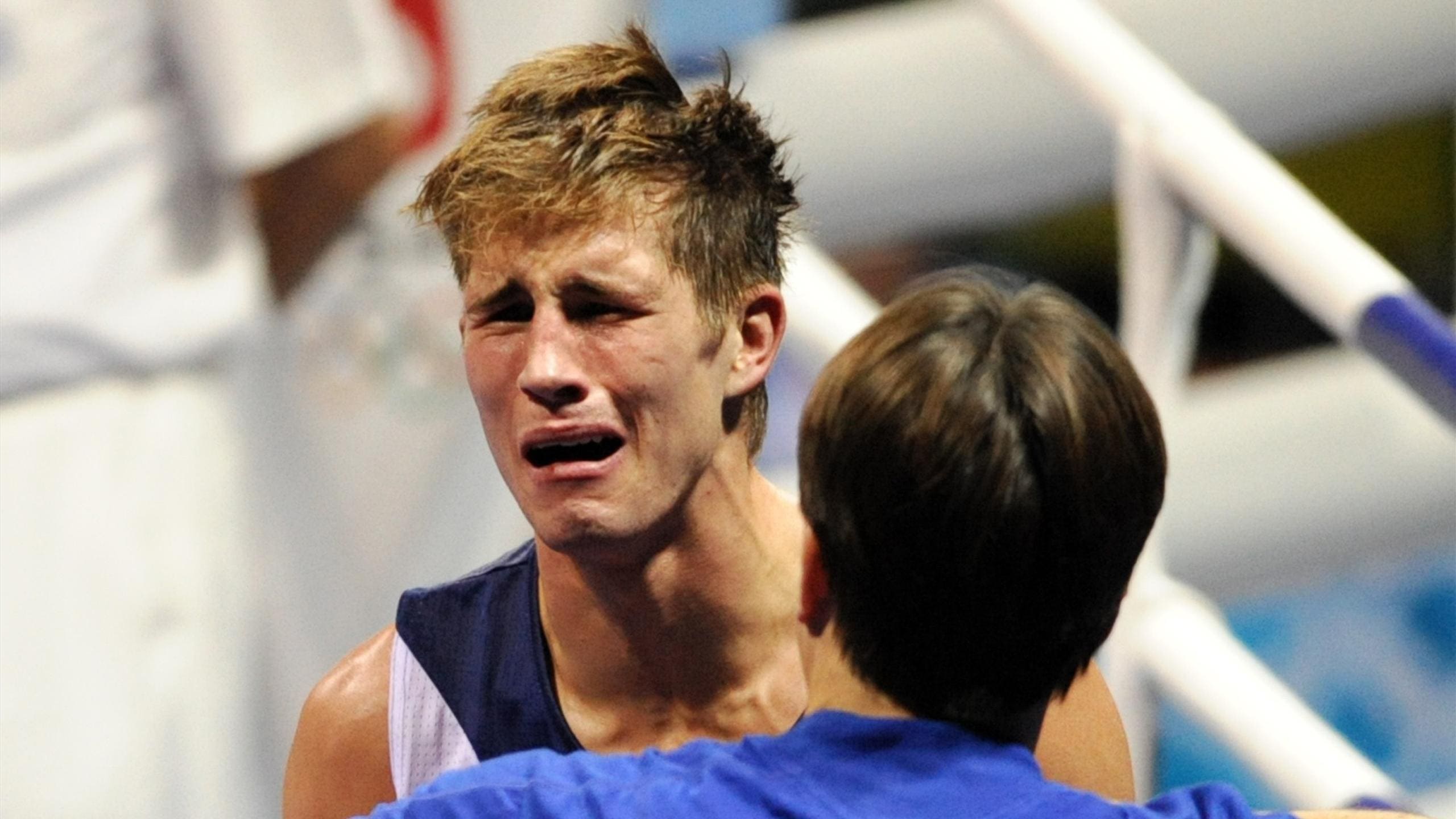 Alexis Vastine pleurant lors des JO de Pékin 2008